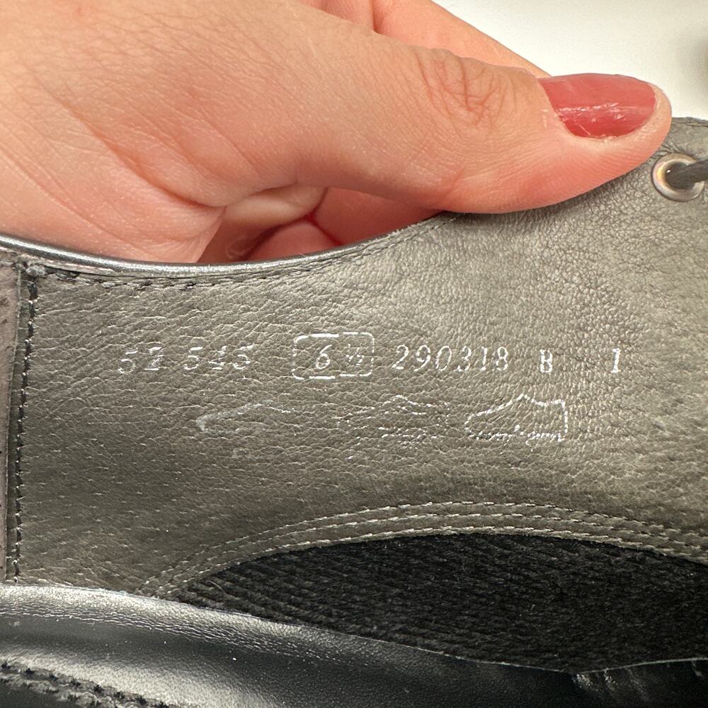 GABOR Comfort Silver Charcoal Patent Oxford Almond Toe Lace Up Shoe // 6.5 - Picture 10 of 11